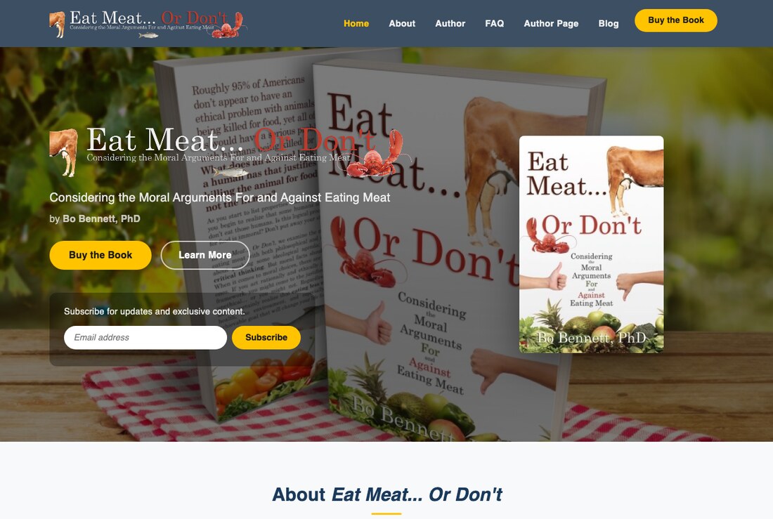 Eat Meat… Or Don’t — a real author website built on HostingAuthors