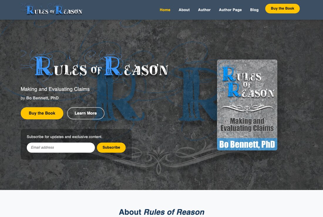 Rules of Reason — a real author website built on HostingAuthors